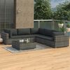 vidaXL Salon de jardin 6 pcs avec coussins résine tressée gris