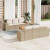vidaXL Salon de jardin avec coussins 7 pcs beige r&eacute;sine tress&eacute;e