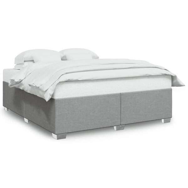 vidaXL Cadre de lit sans matelas gris clair 200x200 cm tissu