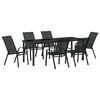 vidaXL Ensemble de salle &agrave; manger pour jardin 7 pc Noir