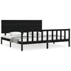 vidaXL Cadre de lit sans matelas noir 200x200 cm bois massif de pin