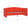 vidaXL Lit avec matelas et USB Rouge bordeaux Velours 90x200 cm