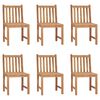 vidaXL Chaises de jardin lot de 6 Bois de teck solide