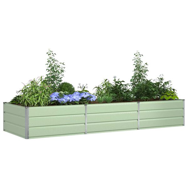 vidaXL Jardini&egrave;re Vert pastel 195 x 100 x 45 cm Acier galvanis&eacute;