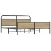 vidaXL Cadre de lit en métal sans matelas chêne fumé 183x213 cm