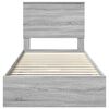 vidaXL Lit de Rangement Gris Sonoma 90 x 200 cm Bois d'ing&eacute;nierie