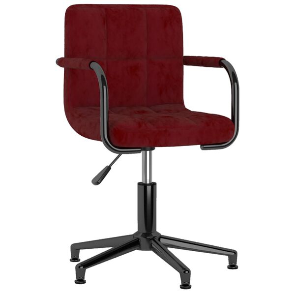 vidaXL Chaise pivotante de salle &agrave; manger Rouge bordeaux Velours