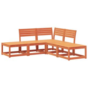 vidaXL Salon de jardin 5 pcs cire marron bois de pin massif
