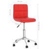 vidaXL Chaise de bureau pivotante Rouge Similicuir