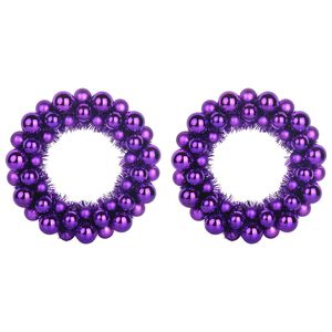 vidaXL Couronnes de Boules de No&euml;l 2 pcs Lilas 33 x 33 x 7 cm