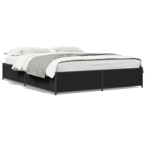 vidaXL Cadre de lit sans matelas noir 140x190 cm