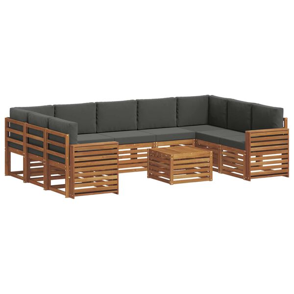 vidaXL Ensembles de canap&eacute;s avec coussin 10 pcs Naturel et Anthracite