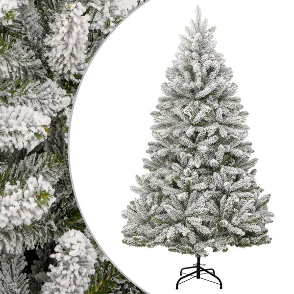 vidaXL Sapin de Noël artificiel à charnières avec neige floquée 270 cm