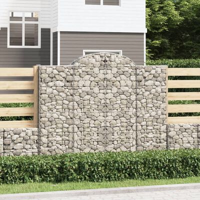 vidaXL Paniers à gabions arqués 14 pcs 200x50x160/180 cm Fer galvanisé