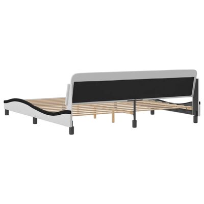 vidaXL Cadre de lit sans matelas blanc et noir 200x200 cm similicuir