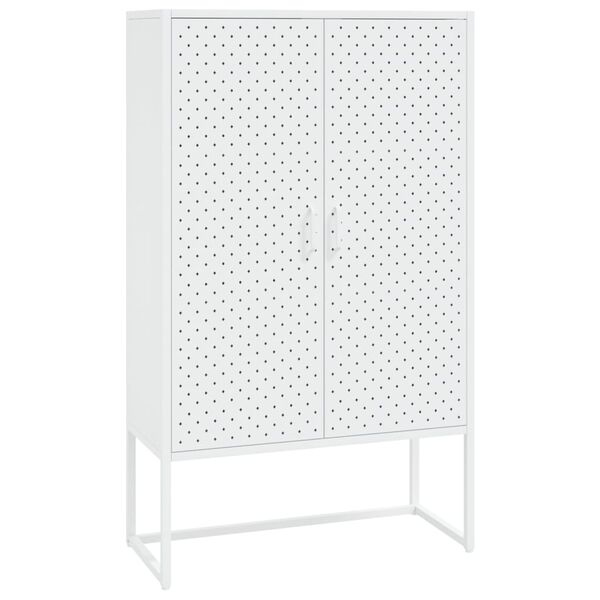 vidaXL Buffet haut Blanc 80x35x135 cm Acier