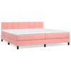 vidaXL Sommier &agrave; lattes de lit avec matelas Rose 200x200 cm Velours