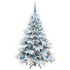 vidaXL Sapin de No&euml;l artificiel avec 150 LED Blanc 150 cm PE et PVC