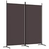 vidaXL Cloison de s&eacute;paration 2 panneaux Marron 175x180 cm Tissu