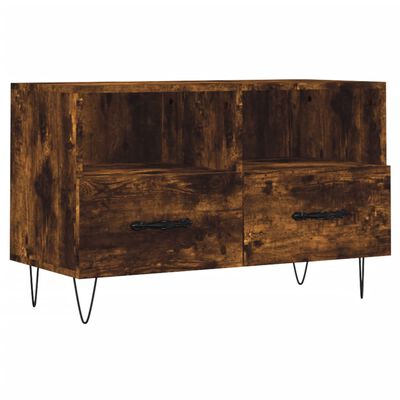 vidaXL Meuble TV Chêne fumé 80x36x50 cm Bois d'ingénierie