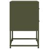vidaXL Tables de chevet 2 pcs vert olive 36x39x60,5 cm acier