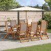 vidaXL Ensemble &agrave; manger de jardin 9pcs bois d'acacia solide textil&egrave;ne