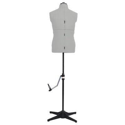 vidaXL Mannequin de couture ajustable pour homme Gris Taille 37-45