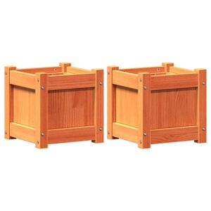 vidaXL Jardini&egrave;res 2 pcs cire marron bois de pin massif