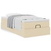 vidaXL Cadre de lit ottoman avec matelas cr&egrave;me 90x200 cm tissu