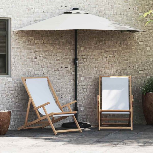 vidaXL Parasol de jardin Sable 294 x 150 x 223 cm Polyester et Acier