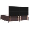 vidaXL Lit &agrave; ressorts avec matelas Marron fonc&eacute; 200 x 200 cm tissu