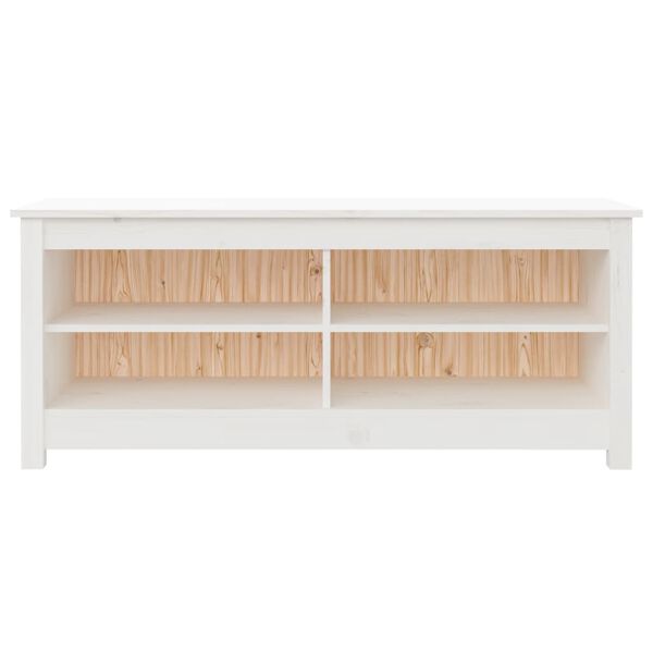 vidaXL Banc &agrave; chaussures Blanc 110x38x45,5 cm Bois de pin massif
