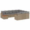 vidaXL Salon de jardin 11 pcs avec coussins beige r&eacute;sine tress&eacute;e