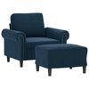 vidaXL Fauteuil avec repose-pied Bleu 60 cm Velours