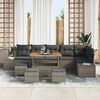 vidaXL Ensemble de canap&eacute; de jardin avec coussin 10 pcs Gris polyrotin