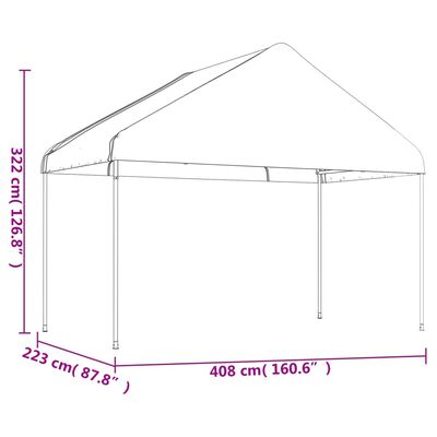 vidaXL Belvédère avec toit blanc 13,38x4,08x3,22 m polyéthylène