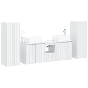 vidaXL Ensemble de mobilier de salle de bain 5 pc Blanc