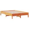 vidaXL Lit biblioth&egrave;que sans matelas cire marron 140x200 cm pin massif