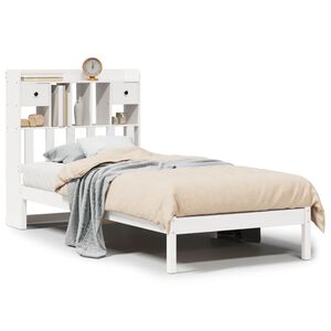 vidaXL Lit biblioth&egrave;que sans matelas blanc 75x190cm bois de pin massif