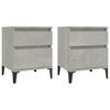 vidaXL Tables de chevet 2 pcs Gris b&eacute;ton 40x35x50 cm