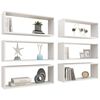 vidaXL &Eacute;tag&egrave;res murales cube 6 pcs Blanc 60x15x23 cm Bois d&rsquo;ing&eacute;nierie