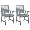 vidaXL Chaises &agrave; manger d'ext&eacute;rieur lot de 2 et coussins Acacia massif