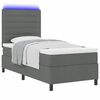 vidaXL Lit &agrave; ressorts avec matelas Gris fonc&eacute; 90 x 190 cm tissu
