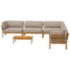 vidaXL Ensemble de Canap&eacute;s Uni 6 pcs Taupe Bois d'Acacia Massif