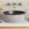 vidaXL Lavabo Noir &Oslash;40x15 cm Marbre