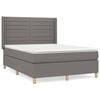 vidaXL Sommier &agrave; lattes de lit avec matelas Gris fonc&eacute; 140x190cm Tissu