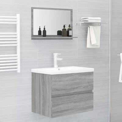 vidaXL Miroir de bain Sonoma gris 60x10,5x37 cm Bois d'ingénierie