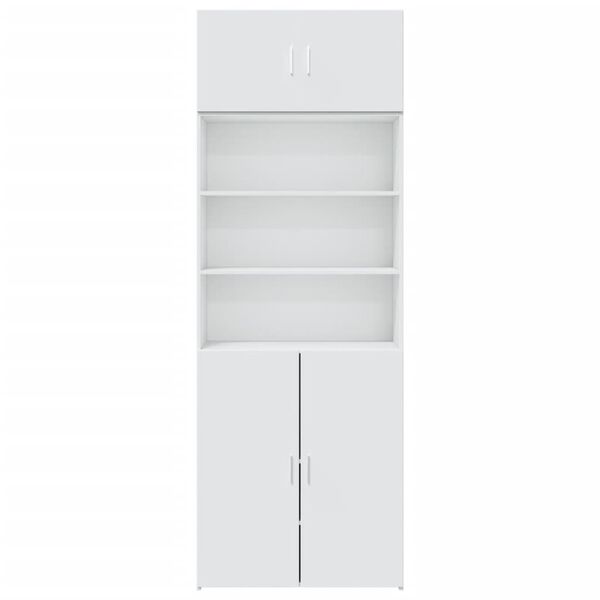 vidaXL Armoire de rangement blanc 80x42,5x225 cm bois d'ing&eacute;nierie