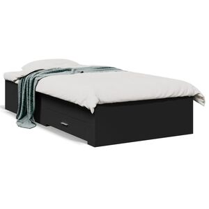 vidaXL Cadre de lit avec tiroirs sans matelas noir 75x190 cm