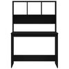 vidaXL Bureau avec étagères Noir 102x45x148 cm Bois d'ingénierie